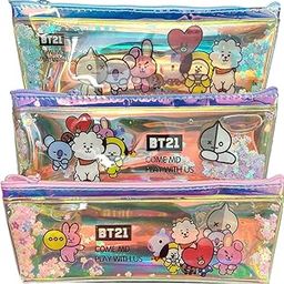 Radhya Accessories Holographic Water Glitter Pencil Pouch Multipurpose Pouch Cosmetic Bag-22