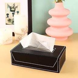Birch & Co. Leather Tissue Box Holder - Car and Bathroom Dispenser - Napkin Cover for Home - Sturdy, Easy Placement, Black-27
