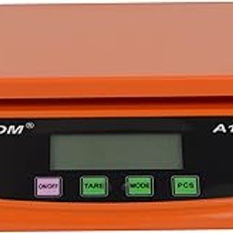 ATOM A 124 30kg x 1gm with 6 months WARRANTY | Orange body colour kitchen weighing scale | food scale with high precision | Electronic weight machine | Digital multipurpose weighing scale for home, kitchen, bakery and grocery | Batteries included adapter not included (optional )-1