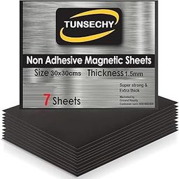 TUNSECHY 7 Packs 30X30 cms 1.5mm Thickness Strong Magnetic Magnet Sheet, Non Adhesive, Easy-to-Use for DIY Art | Crafts, Photo Fridge Magnets, Create Your own-image-66