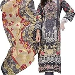 Kurti 2.50 mtrs,Soft Cotton Salwar(3 mtrs apx),Soft Cotton Mal mal dupatta(2.30 mtr) Unstitched Material Embroided|-image-34
