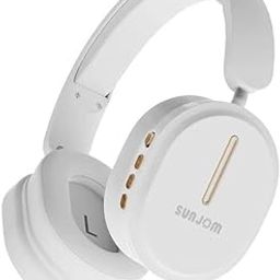 SUNJOM Bluetooth Wireless Headphones,Over-Ear Headphones with Microphone Clear Call,Hi-Fi Sound Deep Bass Comfort Fit Ear Cups 3.5MM Cable Headset for iPhone,Android-White-image-40