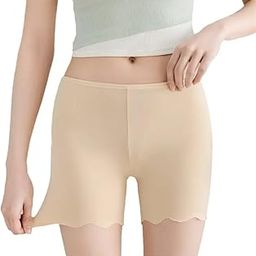 Women's and Girls Nylon Spandex Seamless Safety Shorts, Soft Undershorts for Cycling Shorts (Waist Size 26 to 34) (in, Alpha, L, Skin)-image-91
