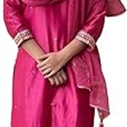 Women's Rayon Blend Straight Embroidered Kurta with Pant & Dupatta-image-11