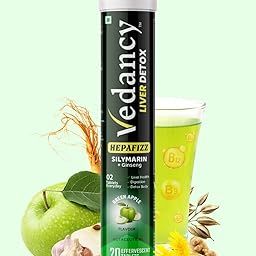 Vedancy HepaFizz Advanced Liver Detox Tablets High-Potency Milk Thistle Silymarin 250 mg + Vitamin B9 & B12 6 Ayurvedic Herbs Refreshing Green Apple Flavor | WHO-GMP, Vegan & Sugar-Free (Pack Of 1)-image-7