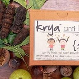 Krya Anti Lice Natural Shampoo powder – a safe, non-toxic, completely plant based, Ayurvedic shampoo powder that soothes & gently cleanses sore, itchy, lice infested scalps. Made from 18 Ayurvedic herbs and 2 organic cold pressed oils that are insect repelling, scalp soothing, itch relieving and scalp improving. Free from SLS, SLeS, Parabens, Malathion, Permethrin, Lindane & other toxic chemicals. Made purely from safe Ayurvedic herbs & oils. Ayurvedic & Chemical free - 100 gm-16