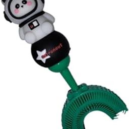 SMILE BABY U-Shaped Toothbrush Kids 1 Pec - Toddler Toothbrush With Food Grade Soft Silicone Brush Head, Manual Whole Mouth Toothbrush For Kids Age 2-6, 360° Design (Xastronout,Dark Green)-12