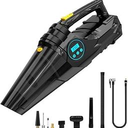 STELLAR DRIVE Car Vacuum Cleaner with Tyre Inflator, 6000 Pa Suction, 12V DC Corded, LCD Display, 150 PSI, Black-picture-4