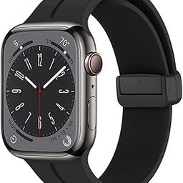 VEMIGON Compatible with Apple Watch Straps 46mm 45mm 44mm 42mm 49mm 41mm 40mm 38mm Women Men, Soft Silicone Magnetic Buckle Sport Bands for iWatch Series 10 9 8 7 6 5 SE/SE2 4 3 2 1 Ultra-image-16