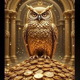Lucky Vastu Money Flowing Golden Owl Spiritually Powerful Symbol Painting Wall Art for Home Office Living Room Photo Frame Without Glass D004 (10 x 14 Inch)-18
