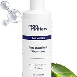 Man Matters Anti Dandruff Shampoo | Aloe Vera & Oat Extract | Fights Dandruff & Reduces Flaking (Visible Results) | Sulphate & Paraben Free | 200ml-picture-0