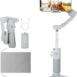 FeiyuTech VB 4 Smartphone Gimbal With 8.4''Extendable Rod,AI Tracking,Gesture Control,Foldable&Portable Gimbal Stabilizer For Vlog Youtube Tiktok Live Video Record,iPhone&Android,Max 0.57Lb,Black-14