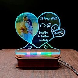 DEEP PRINT Personalized 3D Illusion LED Table Lamp (A04) Gift for Anniversary, Couples, Wedding, Marriage Valentine Gift(Acrylic, Multicolored, Pack of 1)-image-96