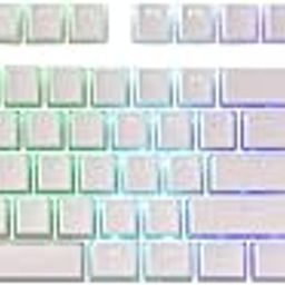 ETZIN Pudding Keycaps Set PBT Double Shot OEM Profile for Gaming Mechanical Keyboard MX Switches Universal Compatiability for 61 87TKL 104 108 Keyboard (Only Keycaps), (White)-image-15