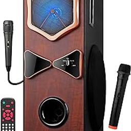 Tronica RIDHAM 4 - The Powerful Bluetooth 80W Home Theater DJ Speaker, Supports PenDrive/SD Card/FM/TV/Aux/Mic with Remote (2 Free MICS- one Wired & one Wireless) (Brown)-23