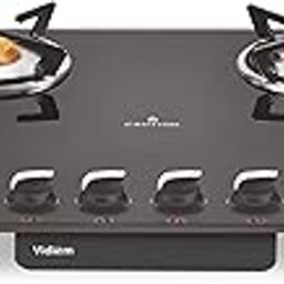 Vidiem Gas Stove G4 192 A AIR (Black with Silver) | 4 Burner Gas Stove | Manual Ignition | 10mm Toughened Glass Top Gas Stove | Safety, Reliability, High Efficiency | ISI Certified | 2 years warranty-image-51
