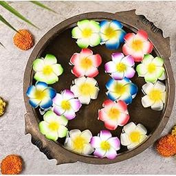 SATYAM KRAFT 24 Pcs Artificial Fake Foam Hawaii Beach Plumeria Floating Flower-Vibrant Decorative Floral for Home Decor, Events, DIY Projects, Wedding, Pooja Thali, Festival (6 cm) (24, Multi)-image-46