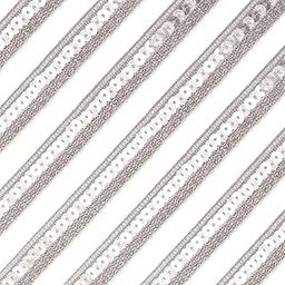 EmbroideryMaterial Silver Zari & Sequins Laces & Borders for Saree, Sewing, Embroidery, Edging, Border, Blouse, Dupatta Border, Lehenga, Kurti etc (17 Meters, 1.5cm Wide)-11