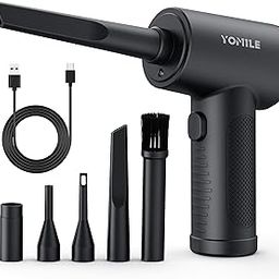 Compressed air Duster - 110000RPM 3 Speeds Electric Air Duster, 7600mAh Battery Cordless Dust Blower for Keyboard Cleaner,Rechargeable Air Blower AIC Can for Office Computers-12