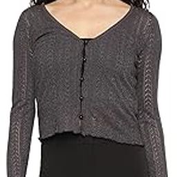 Black Self Design V-Neck Amira Shiny Yarn Cardigans-picture-17