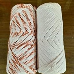 Men's and Women's Nada Colorful & White Dori Strings Cotton Thread with Stick -Pack of 2 Rolls (10 Meters/Roll) II Multicolor II (Kesariya & White)-10