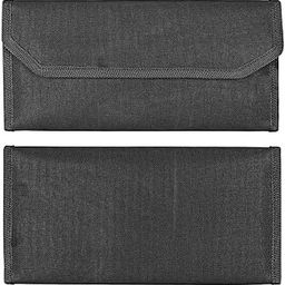 Cheque Book Holder Passport Passbook Holder Wallet Credit and Debit Card Holder Multi Pocket Expanding Zip Pouch Travel Organizer Bag Case for Small Accessories (Black, Pack of 1)-1