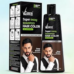 VCare Super Eazzy Hair Colour Shampoo for Women and Men 180ml | Only 5 Minute Root Hair Dye Coloring Kit Head, Moustache, Beard, Hands, Chest | No Parabens, Ammonia And Sulfates (180ml, Brown)-image-41
