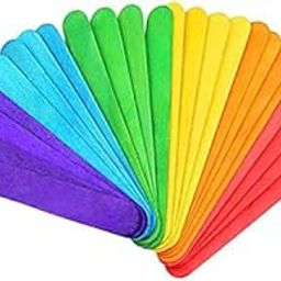 BanteyBanatey Coloured Wooden Ice Cream Popsicle Sticks for Crafts and Projects, Natural Wood, Wax Sticks | Multicolor (Broad) (Pack of 50 Sticks)-picture-21