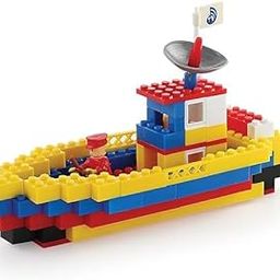 Budetto Interlocking Block Building Boat Set – Marine & Beach Theme Construction Toy | Creative Play Blocks Set for Kids | DIY Boat & Beach Scene Building Kit-image-46
