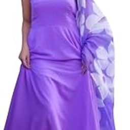 Women's Gown with Dupatta Set | Solid Georgette Anarkali Fit Sleeveless Lightweight | Floral Printed Kurta Set | Ethnic Set for Women & Girls-picture-8