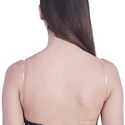 Backless Strapless Bra with Clear Back and Halter Straps Ideal for Backless Bridal and Off-Shoulder Dresses-1