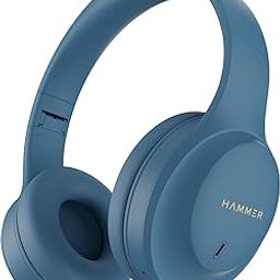 HAMMER Vibe ENC Bluetooth Headphone, 40mm Driver, Dual Pairing, 50hrs Playtime, Voice Assistant, BT V5.4, Game Mode, Soft Cushions, Lightweight Headphones for Music, Gaming and Calls (Blue)-5