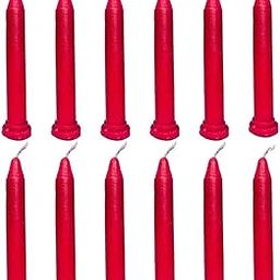 LTYNE Spell Candles Stand Candle Household Candle (Pack of 12 ) ( 5 .5 INCH) (Red)-image-51