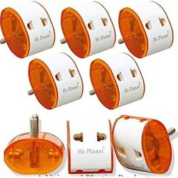 Hi-Plasst (Pack of 5) 2-Pin Universal Travel Adapter & Multiplug Converter (USA/UK/Japan/China to India Type D) 6A, Compact Design for Diwali Lights, Mobile Chargers, Laptops & Electronics-47