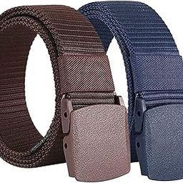 Men's Casual Nylon Web Belt with Plastic Buckle, combo pack of -2-image-8