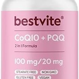 Coq10 100mg w/PQQ 20mg (120 Veggie Caps) - No Stearates - Vegan - Non GMO - Gluten Free - Coq10 with PQQ-image-63