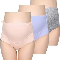 Maternity Panties for Pregnant Women| High Waist Over Bump Pregnancy Underwear| Soft Breathable Cotton Briefs with Belly Support, Pack of 3-image-48