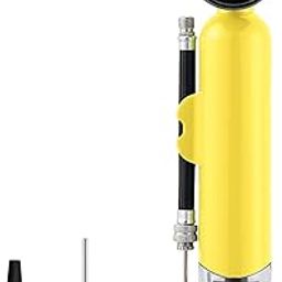 Ball Pump with Pressure Gauge Lightweight Yoga Ball Portable Basketball Pump Yellow-image-92