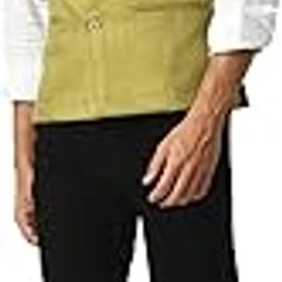 Men Solid Cotton Blended Nehru Jacket/Modi Waistcoat (Olive,Single)-image-58