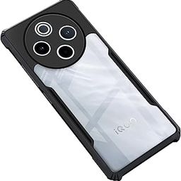 CEDO iQOO Z10 / Vivo T4 (5G) Back Case Cover | Camera Protection Shockproof Bumper-Edge | Acrylic Crystal Clear 360 Degree Protection TPU+PC | Transparent Eagle Back Case Cover (Black)-32
