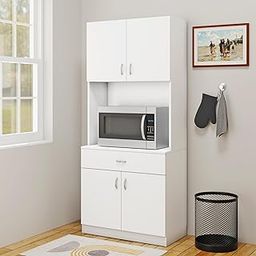 VIKI Furniture | Kitchen Cabinet – Drawer with Doors & Open Shelves, Organizer for Kitchen, Bedroom, Hallway & Living Room (Frosty White – 40D x 80W x 180H cm) | 1 Year Warranty-image-71