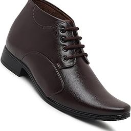 Artificial Leather Mens Formal Shoes || Office High Top Formal Shoes Men || Sober Black Formal Shoes for Men Ankle Bike Riding Chelsea Boots For men (Brown)-image-77