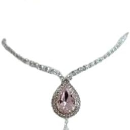 Elegant Crystal Teardrop Necklace and Earrings Set, Rhinestone Embellished 101-image-20