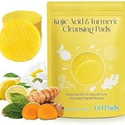 Turmeric & Kojic Acid Face Cleansing Foaming Pads for Dark Spots, Skin Brightening & Acne Prevention With Vitamin C, For All Skin Types (1 Pack (60 Pads))-44