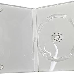 25 Pack Maxtek Standard 14mm White Single Disc CD & DVD Cases with Outer Clear Artwork Insert Sleeve. Compatible for Nintendo Wii Discs.-picture-0