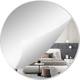 BIGIMALL 16'' Round Wall Mirror Circle Acrylic Mirror Non-Glass Wall Mirror Makeup Mirror Frameless Decoration Wall Mirror for Bathroom, Bedroom, Living Room, Door etc-picture-16