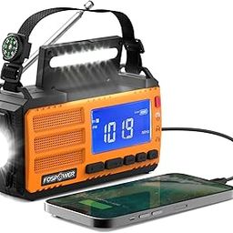 FosPower Emergency Weather Radio (Model D8) NOAA/AM/FM with 10,000mAh/37000mWh Portable Power Bank, USB/Solar/Hand Crank Charging, SOS Alarm & Flashlight for Indoor/Outdoor Emergency-picture-13