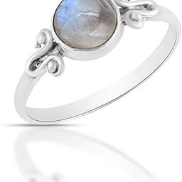 925 Sterling Silver Moonstone Statement Ring | Office Wear Finger Ring for Women and Girls (Sz-10)-image-34