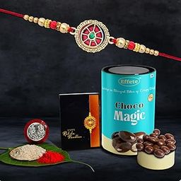 DeoDap Rakhi (K1_422_CM) & Chocolate Magic, Rakhi for brother with gift, Rakhi with chocolate, rakhi combo for brother, Set of 1 Rakhi, Effete Chocolate-image-68