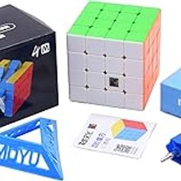 HAWKISTER Kid Moyu Mfjs Meilong 4M 4X4 Cube (Magnetic) Stickerless, 4X4X4 M Speed Cube-20